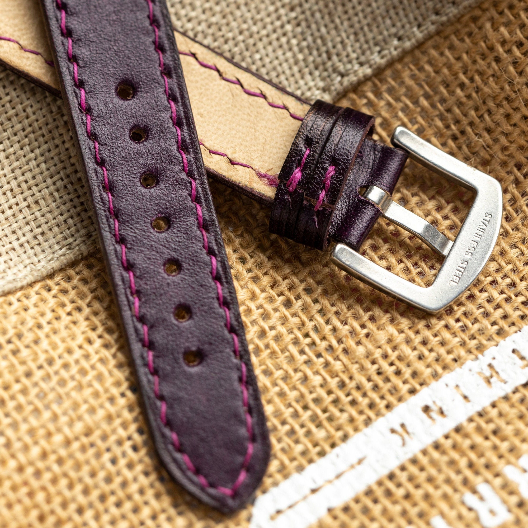 Thin Series Purple Watch Band 18 Mm 2022mm Watch Strap Etsy UK