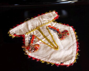 Bolsa de dote turca vintage hecha a mano en blanco