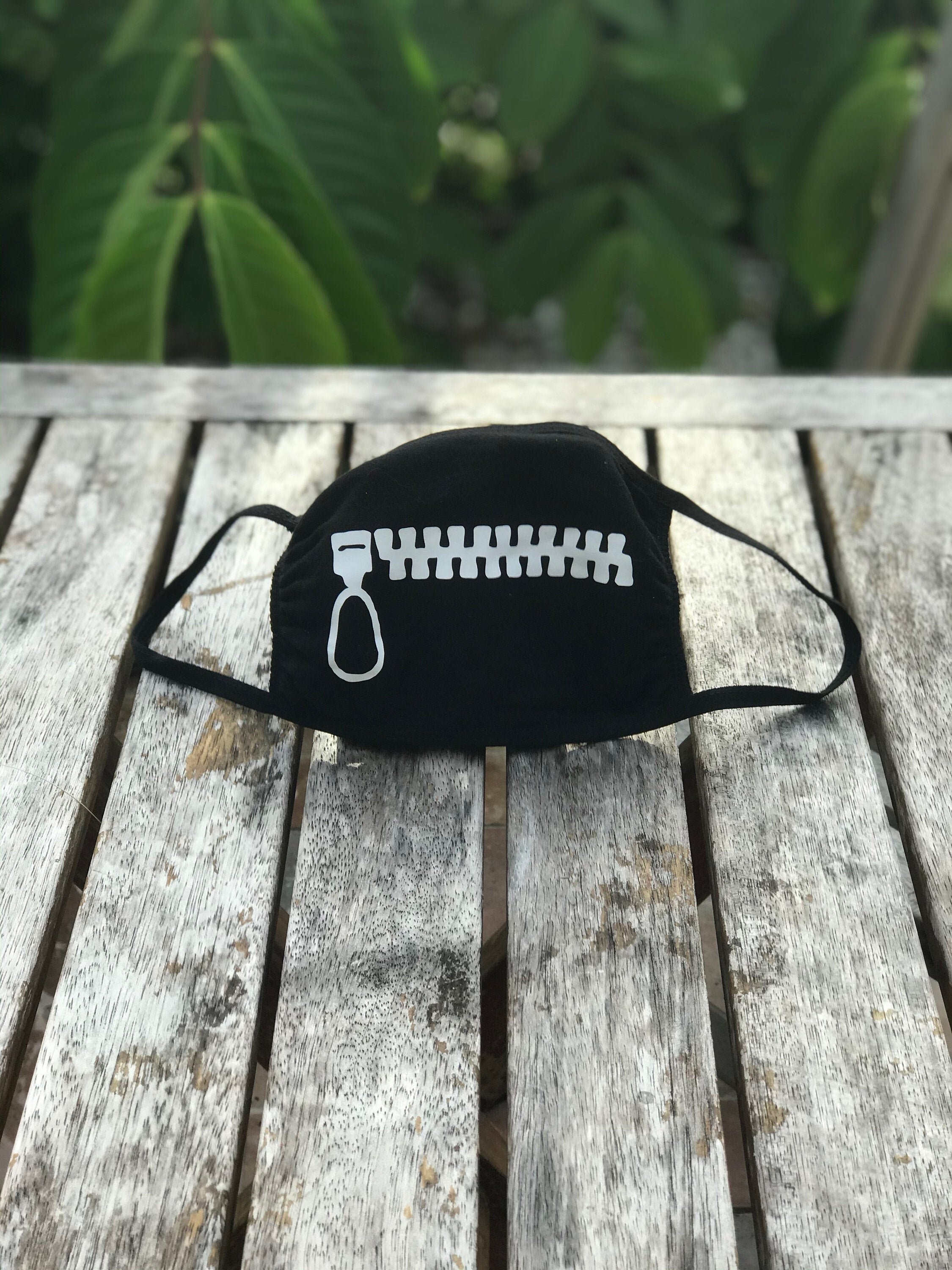 Zipper Smile Face Mask Etsy