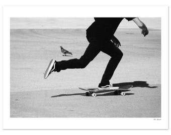 Art mural skateboard - impression photographie sports d'action - décoration photo skateboard