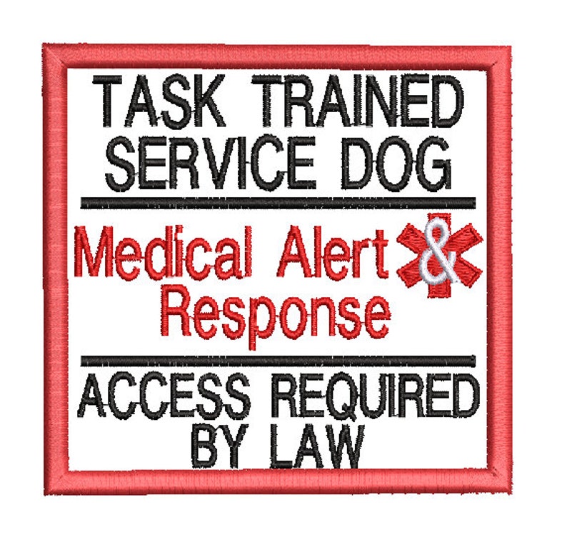 Medical Alert Service Dog Patch Etsy