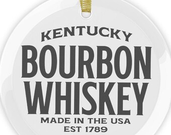 Kentucky Bourbon Glass Ornament: Holiday Tree Decor
