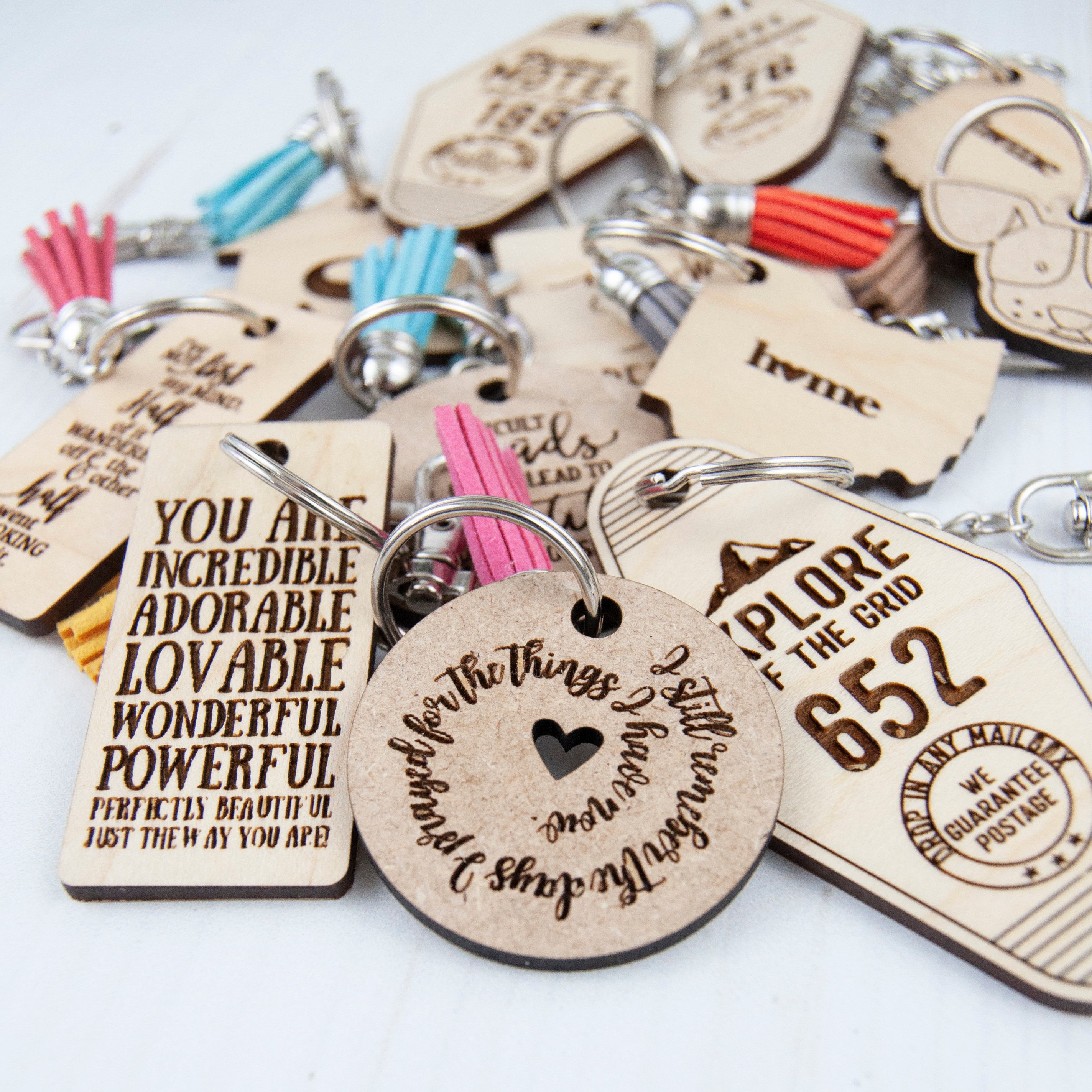 Keychain with Quote Funny Saying Keychain 2 Wood Etsy