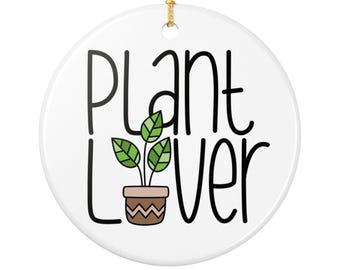 Plant Lover Ceramic Ornament – Botanical Christmas Decoration