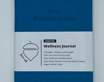 Designer Wellbeing Journal | Daily sleep, exercise, food tracking | gratitude, thoughts, reflections | Undated | Gift Wrapped