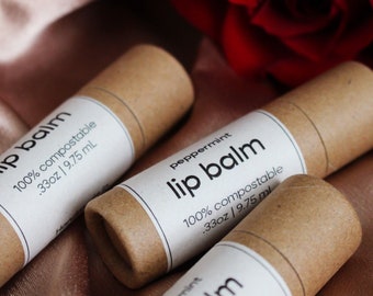 Lip Balm | Clean Ingredients | Eco-Friendly | 1/3 oz. |  100% Natural  |  Biodegradable Packaging