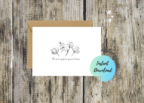 Sorry for Your Loss Printable Card | Etsy