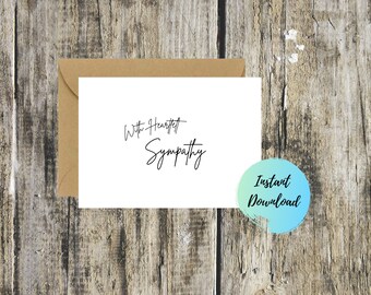 With Heartfelt Sympathy Printable Card