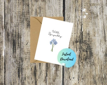 With Sympathy Printable Card