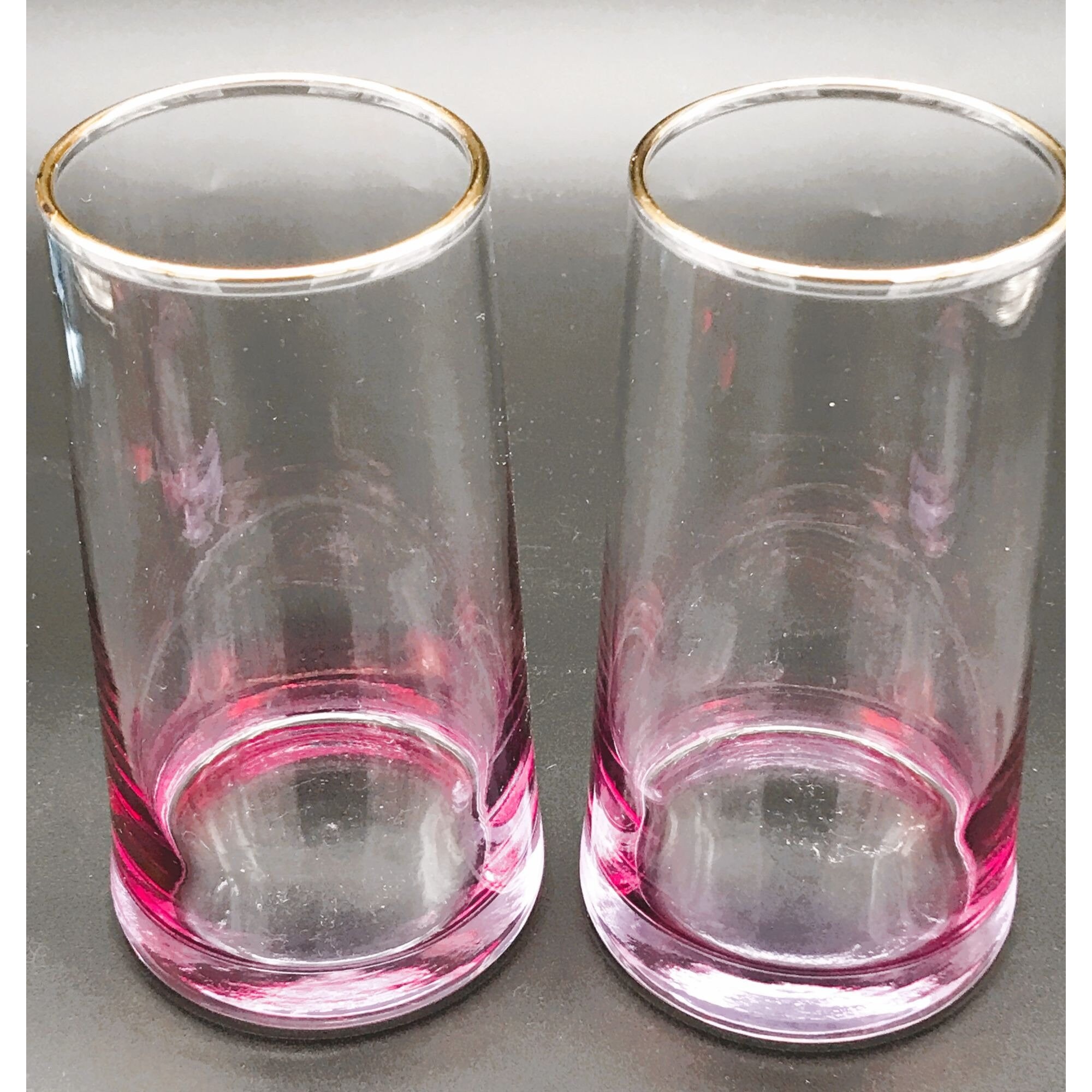 Ombre Fade Drinking Glasses Jeannette Libbey Set 6 Glassware Cocktail ...