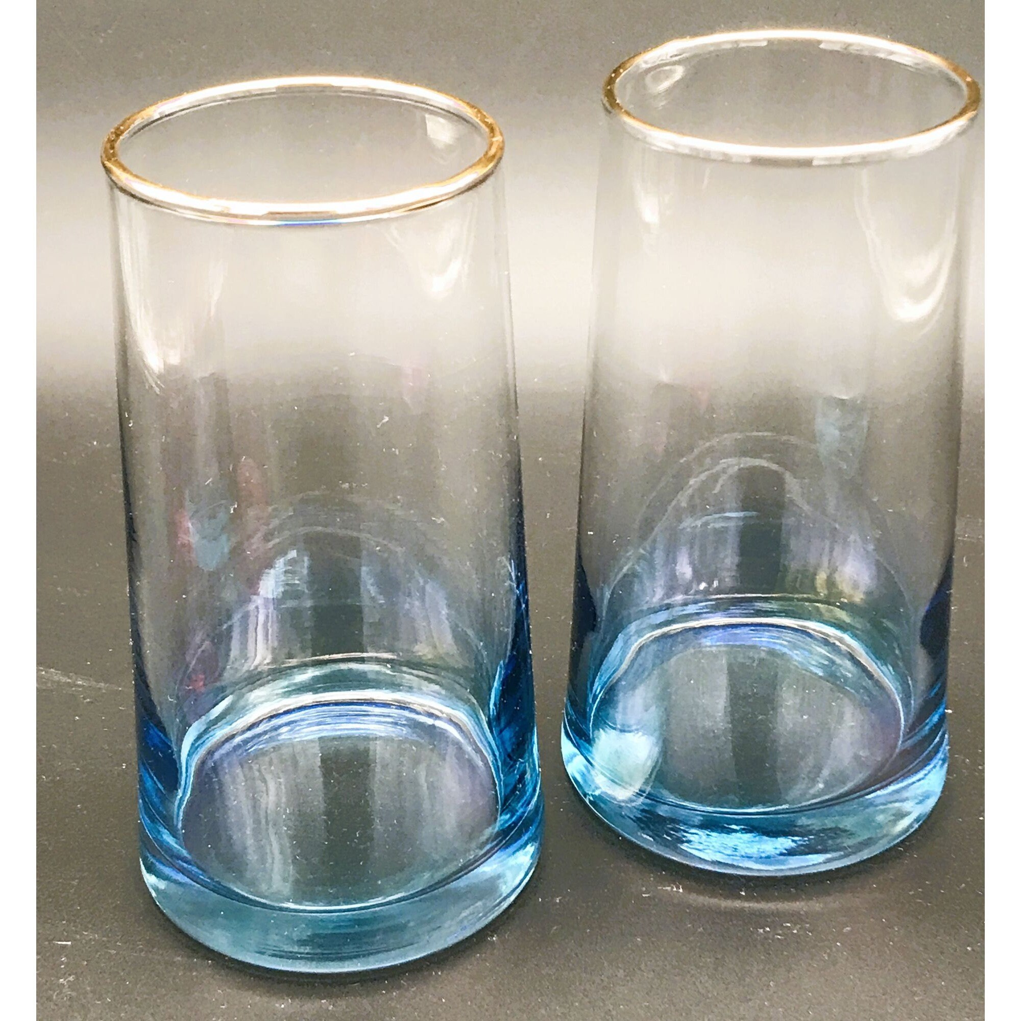 Ombre Fade Drinking Glasses Jeannette Libbey Set 6 Glassware Cocktail ...
