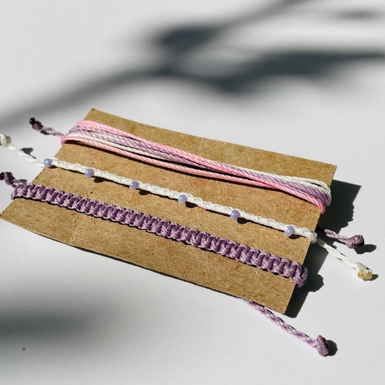ROYALTYPura Vida Style Bracelet SetWaterproof BraceletWax thread BraceletSurfer BraceletBracelet SetBOHO braceletTrendypurple