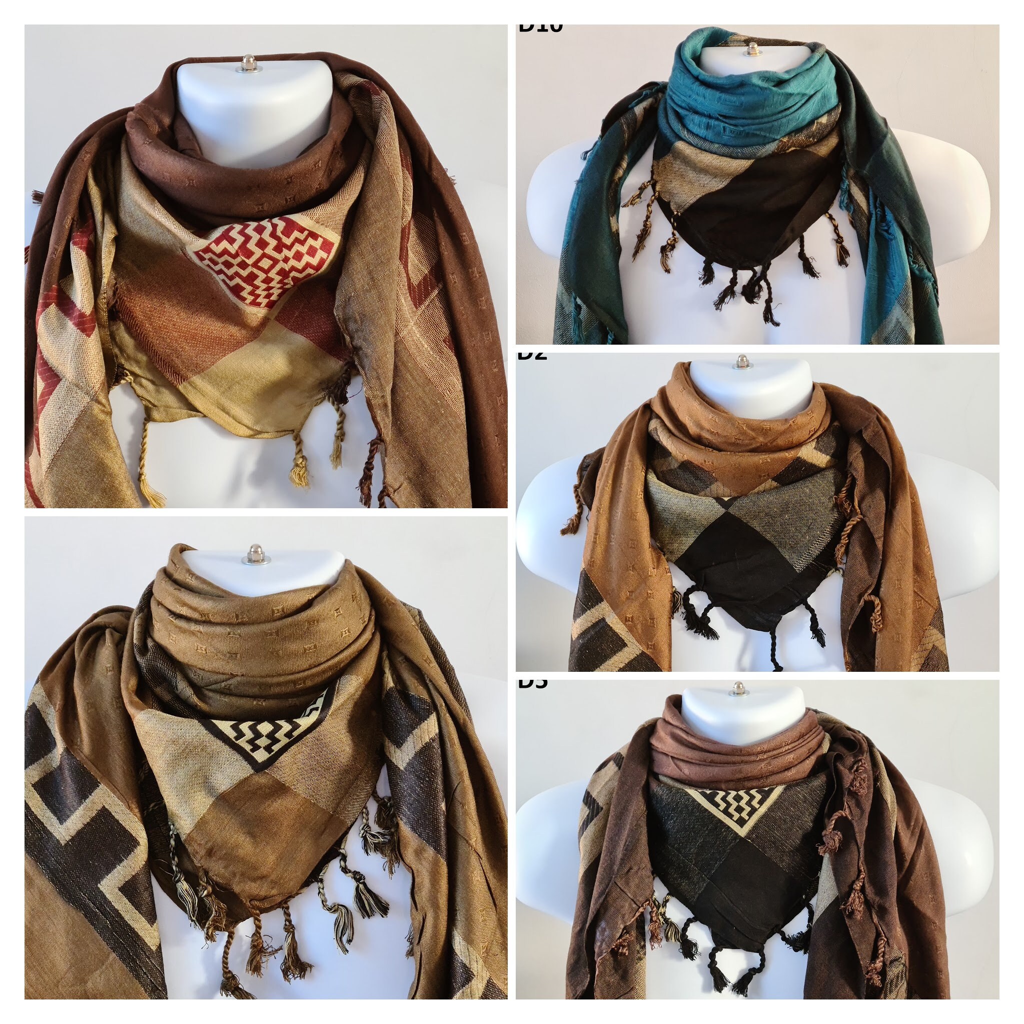 Multi Color Unisex Shemagh Scarf Neck Wrap For All Occasions. Etsy