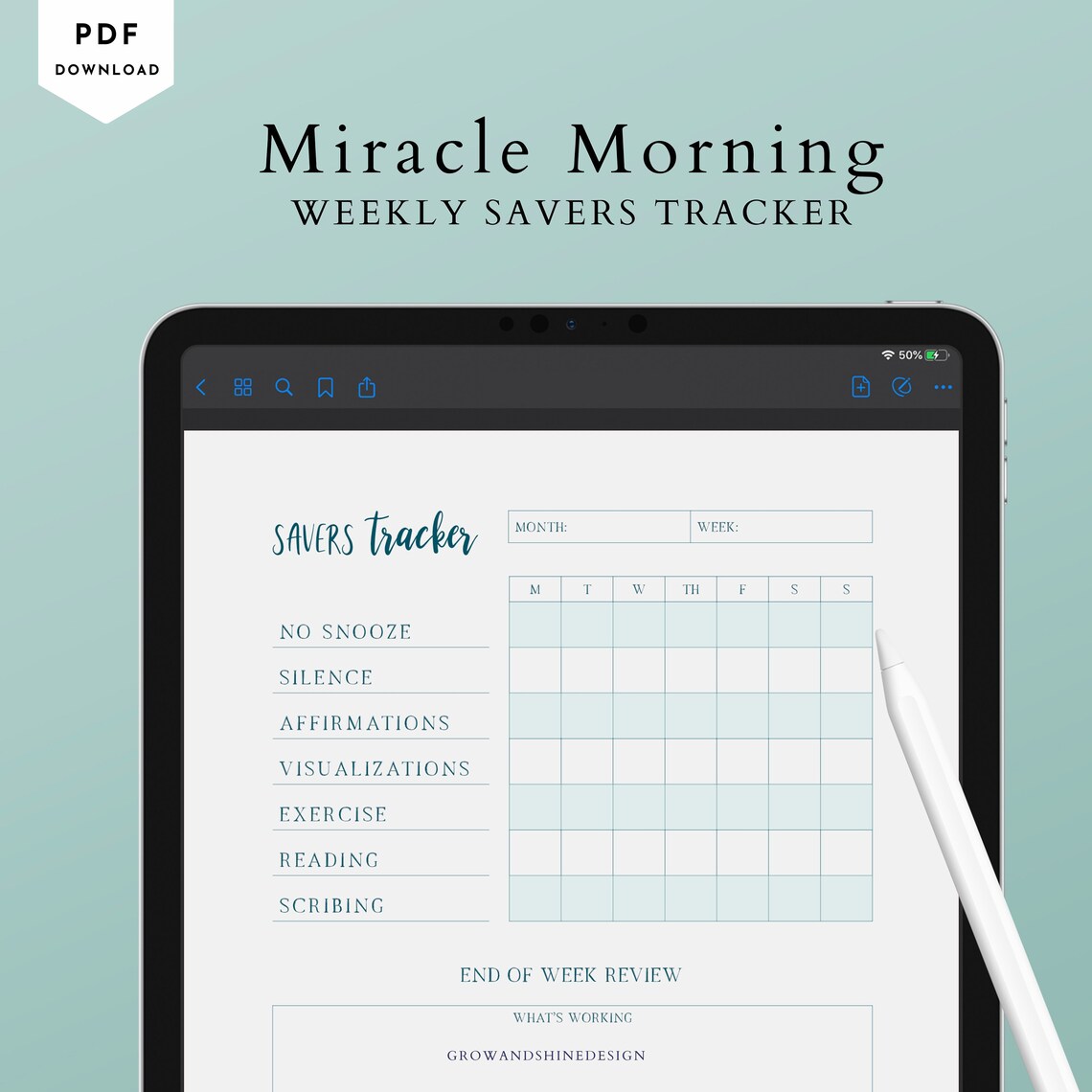 Weekly Miracle Morning Tracker Miracle Morning Routine Etsy Weekly Miracle Morning Tracker Miracle Morning Routine Etsy