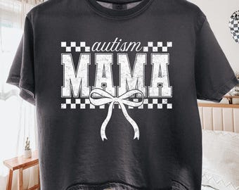 Retro Checkered Autism Mama PNG, Distressed Autism Mom Tshirt Graphic, Sublimation Design (Digital Download)