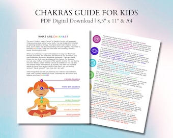 Chakras for Kids Printable Guide | Chakra Cheat Sheet for Children | Kids Chakra Cards Set | 7 Chakra Charts | Digital Download
