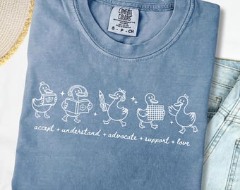 Autism Goose PNG, Autism Acceptance Design, Sped Teacher Shirt PNG, Sublimation Design