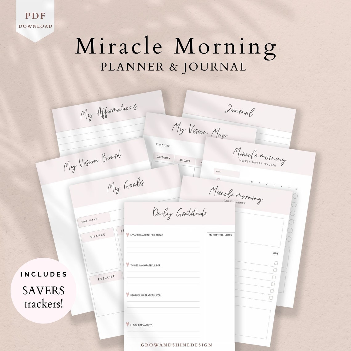 MIRACLE MORNING JOURNAL printable morning routine journal | Etsy