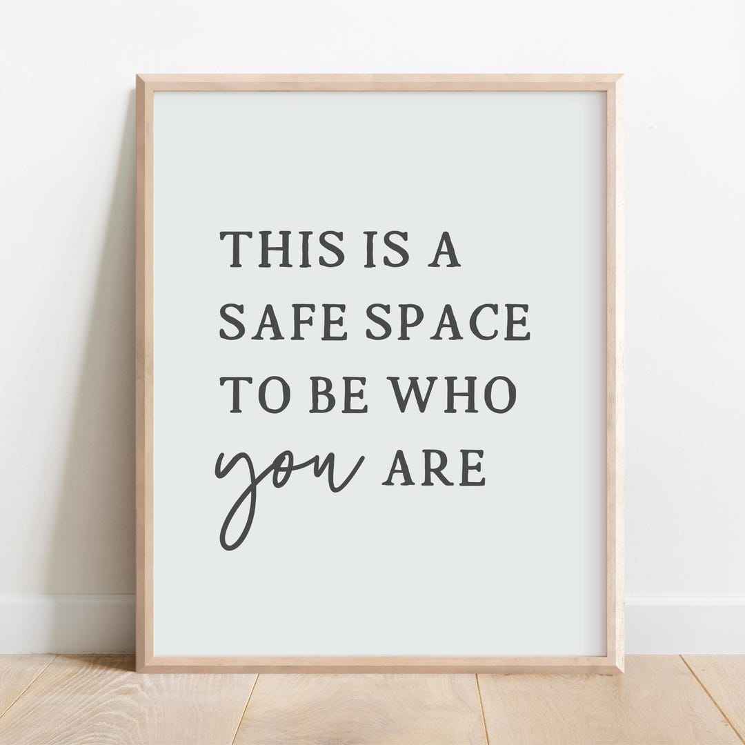 Safe Space Print: Minimalist Mental Health Wall Art (digital Download ...