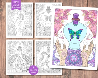Witch Mandala Coloring Pages, Hand Drawn Coloring Sheets, AI Free Download (Digital Download)