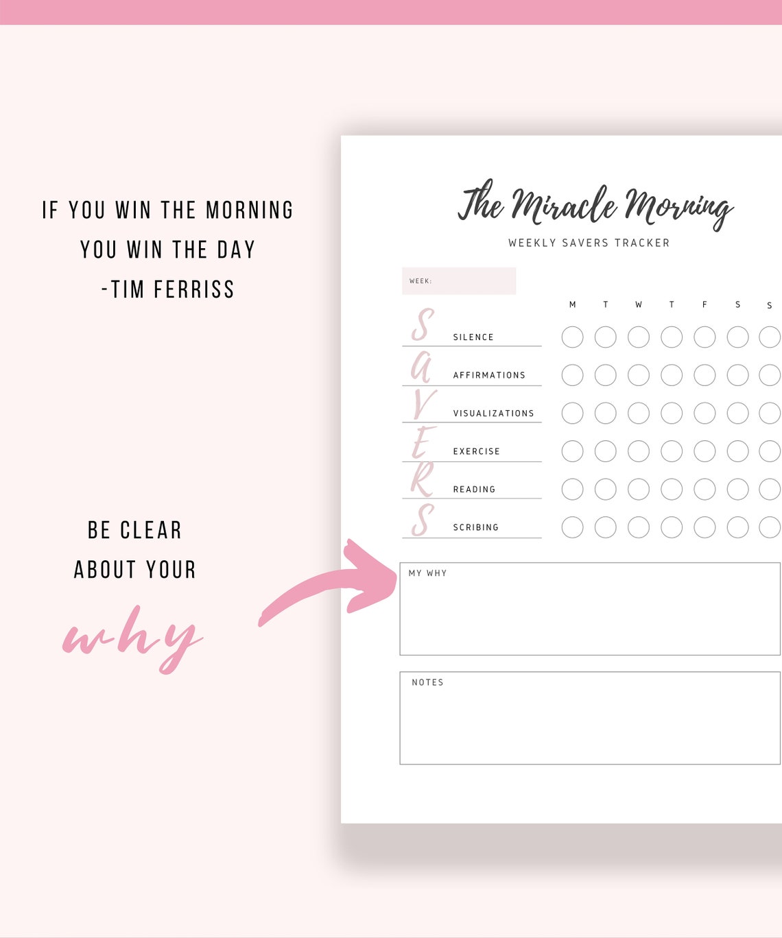 Weekly Miracle Morning Tracker The Miracle Morning Routine | Etsy