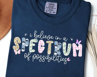 Espectro de posibilidades PNG, Neurodiversidad Grandmillennial PNG, Diseño de sublimación de encaje preppy para concienciar sobre el autismo (Descarga digital)