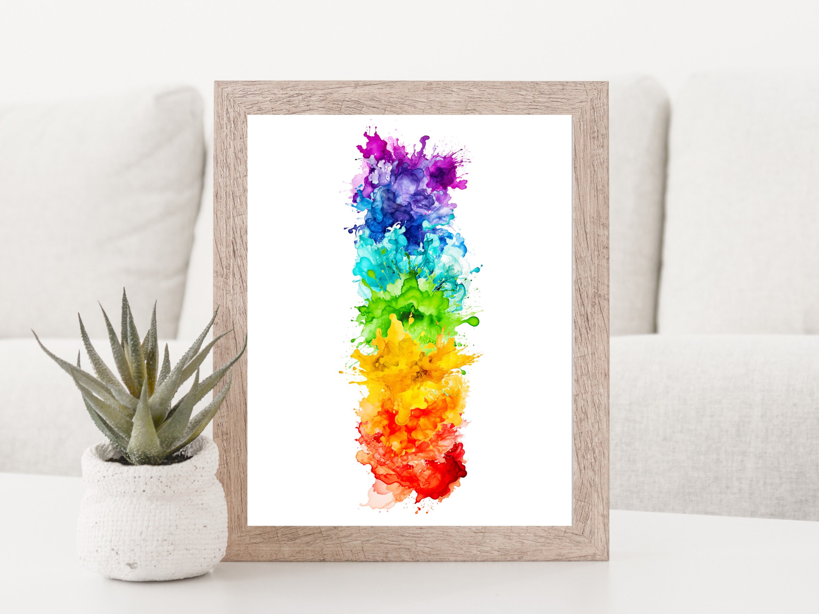 Chakra Wall Art Print in Abstract Watercolor Splashes | 7 Chakras ...