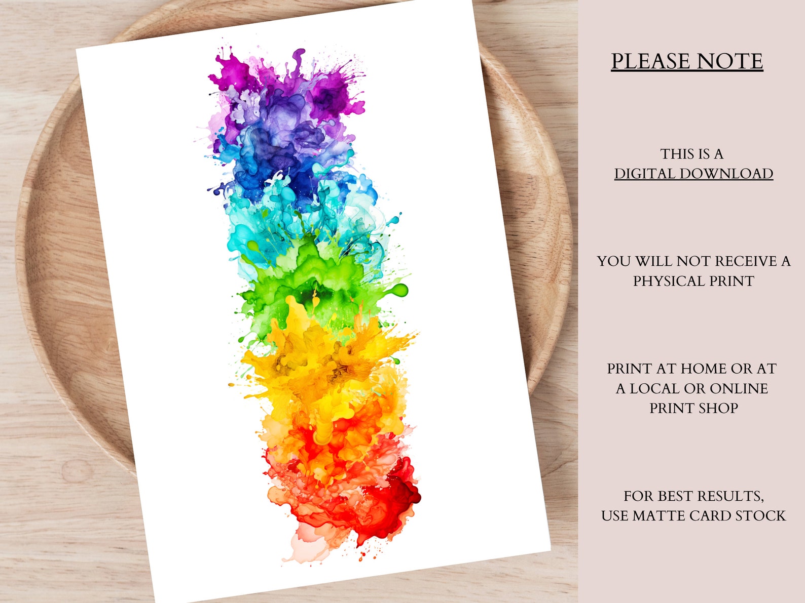 Chakra Wall Art Print in Abstract Watercolor Splashes | 7 Chakras ...