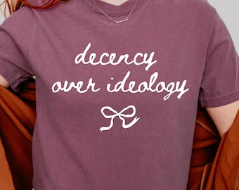 Design de camiseta "Justiça Social PNG, Decência Acima da Ideologia", Download Digital