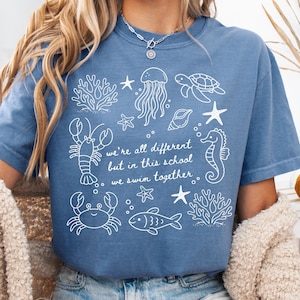 We All Swim Together PNG, Sped Teacher Shirt Design, Neurodiversity PNG (Digital Download)