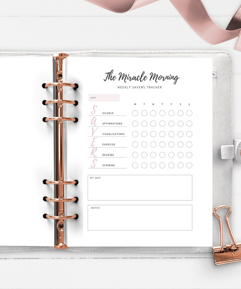 Weekly Miracle Morning Tracker The Miracle Morning Routine | Etsy