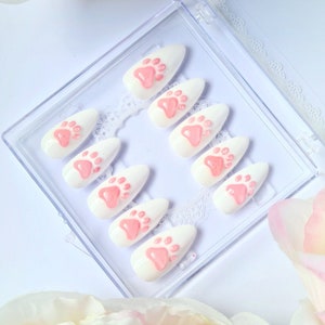 Neko⎮Kawaii Y2K press on nails ⎮Kitten nails ⎮Paw nails ⎮ Kitten play