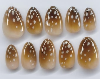 Bambi • Paznokcie w stylu Fawn Print Press On • Paznokcie w stylu Deer • Wielorazowe żelowe paznokcie w stylu Press On