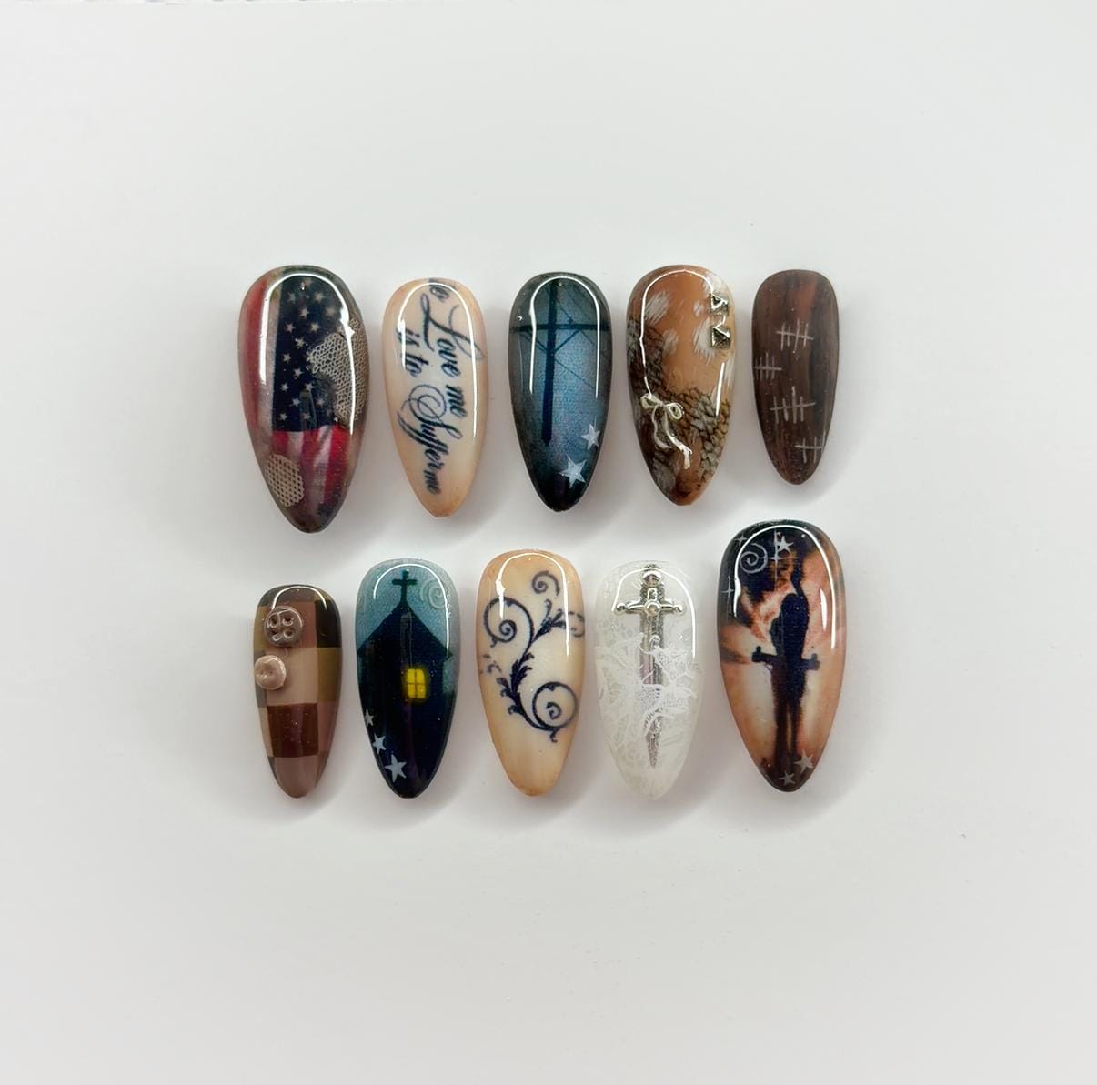 Ethel Cain Inspired Press On Nails • Southern Gothic, Alt Halloween Gel Set