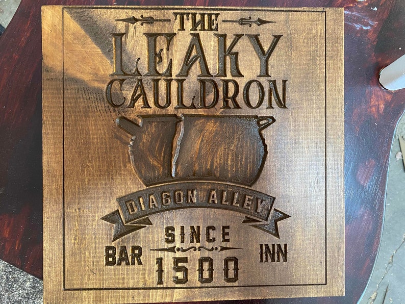 Leaky Cauldron Sign Etsy