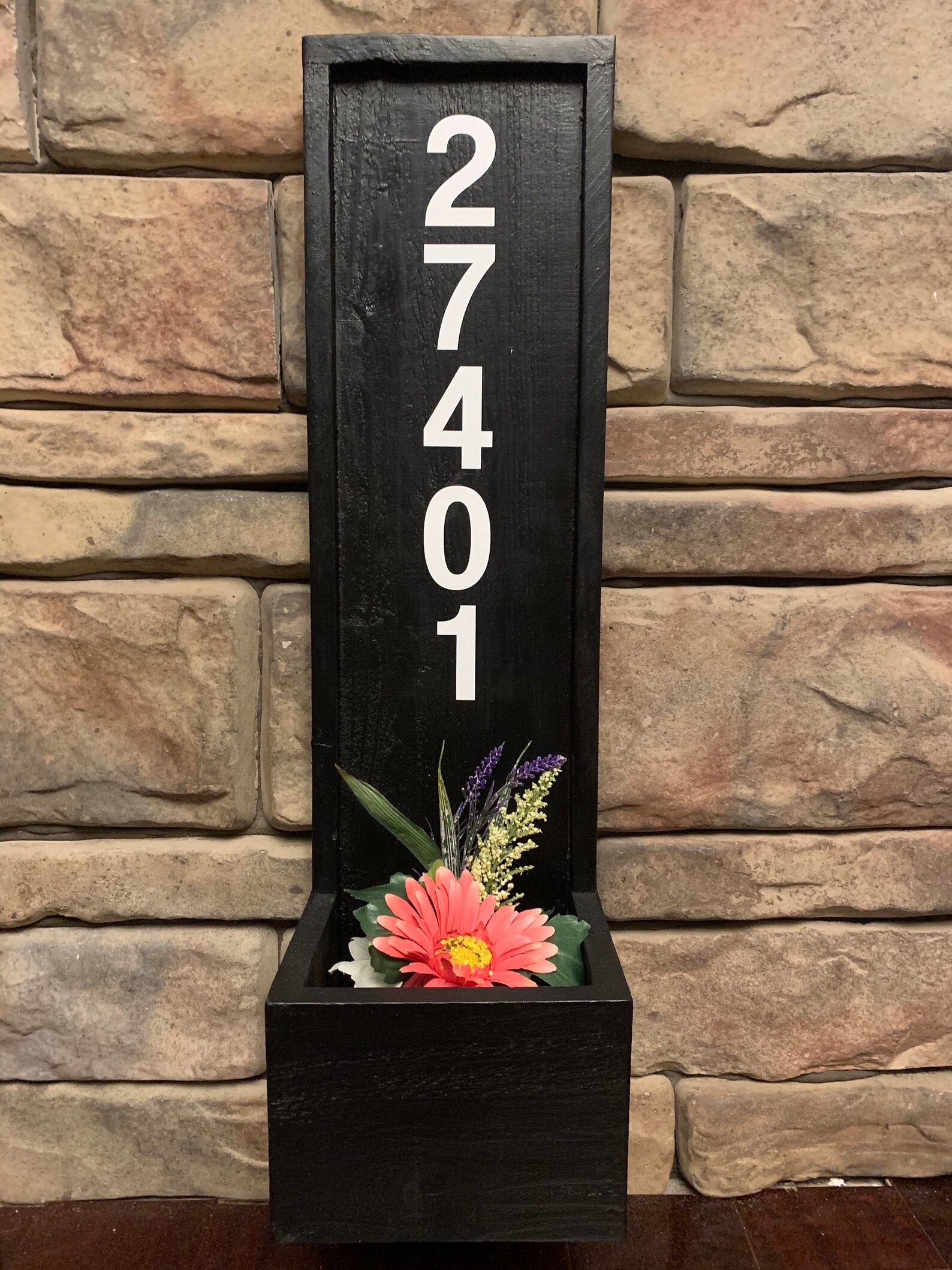 Address Sign Planter Box Address Plaque Address Planter Box Etsy