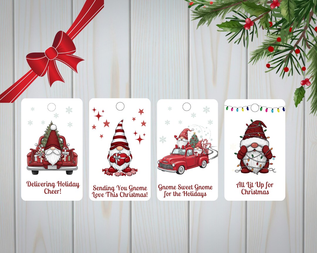 Gnome Christmas Gift Tags | Instant Digital Download | Holiday ...