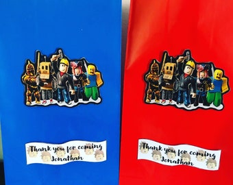 roblox party bags etsy - papercraft roblox guest roblox shirt roblox lego birthday party