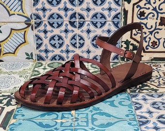 Sandali artigianali da donna fatti a mano con materiali di qualità: vera pelle e vero cuoio 100% Made in Italy Handmade Sandals for Woman