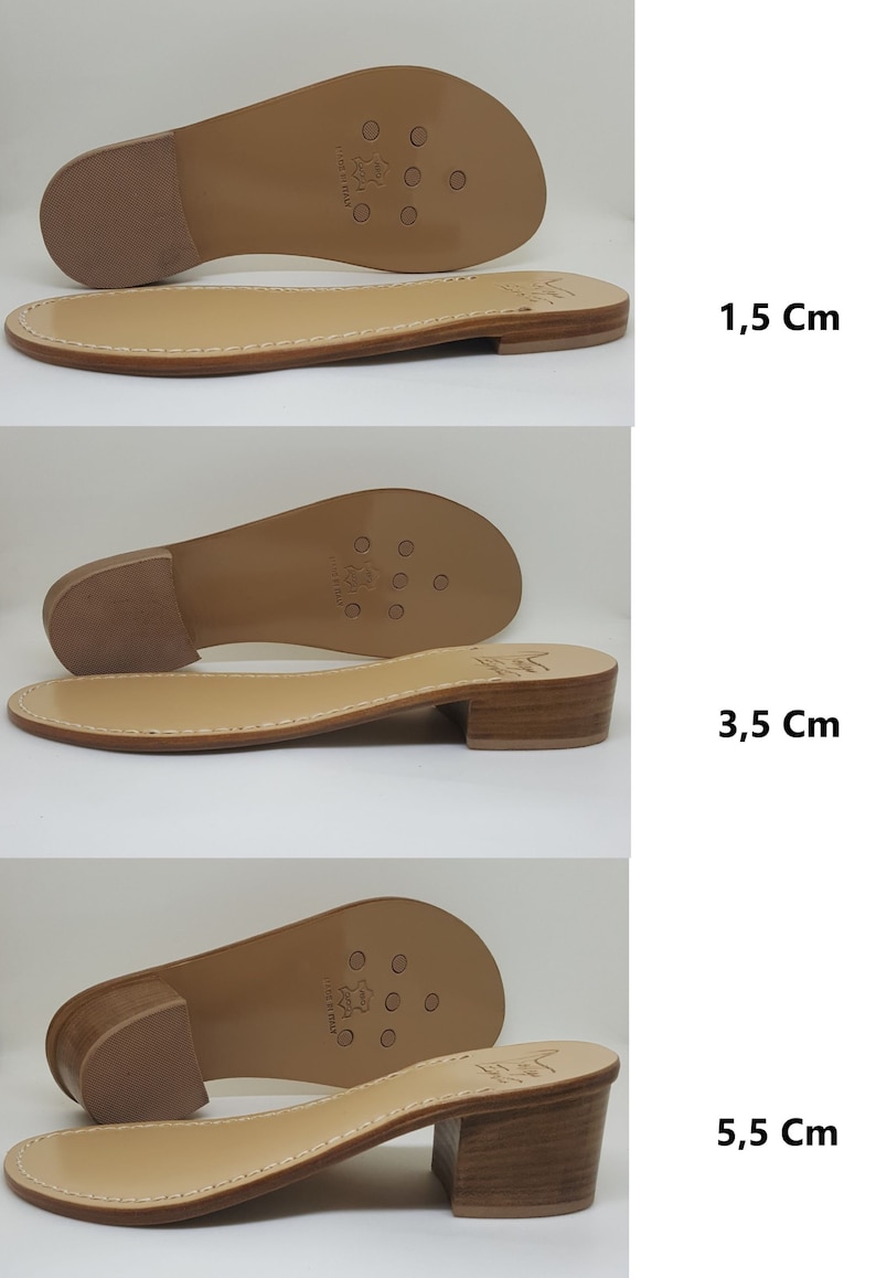 Sandali artigianali da donna fatti a mano con materiali di qualità: vera pelle e vero cuoio 100% Made in Italy Handmade Sandals for Woman immagine 7