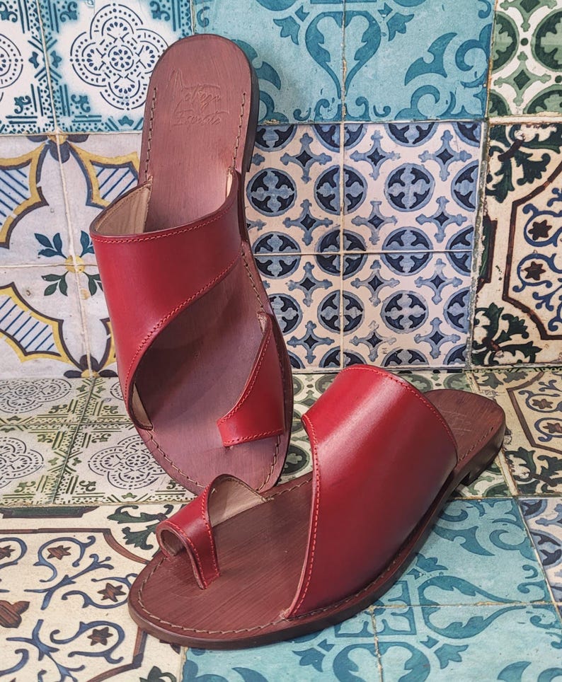 Handmade women's sandals made with quality materials: genuine leather and genuine leather 100% Made in Italy Handmade Sandals for Women Red