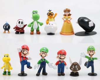 2018 Gifts Super Mario Bros Luigi Mario Yoshi Bowser Action Figures Toy 5'' AU 
