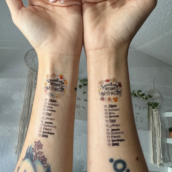 Snack and Drink around the world - Temporary Tattoo