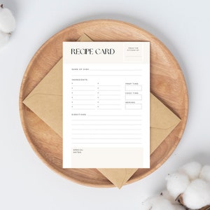 Minimalist Recipe Card