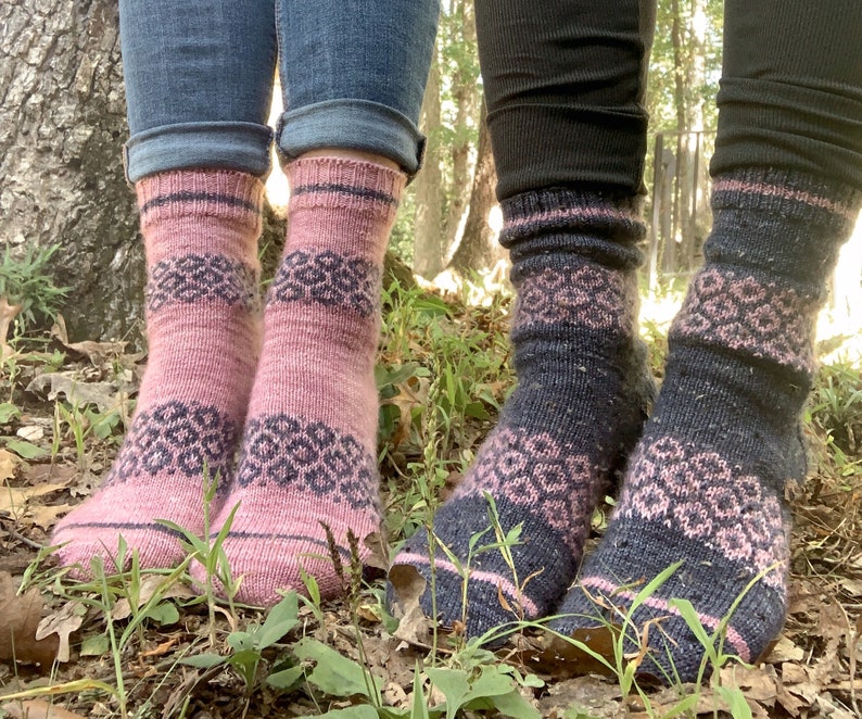 Soft Morning Socks // Simple Colorwork Pattern // Digital Download Indie Knitting Pattern image 2