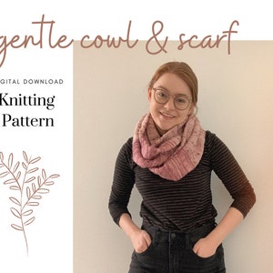 Gentle Cowl and Scarf // Beginner Knitting Pattern image 1