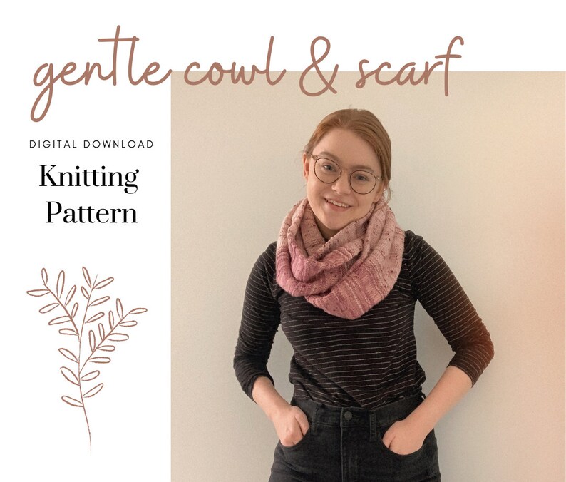 Gentle Cowl and Scarf // Beginner Knitting Pattern image 1