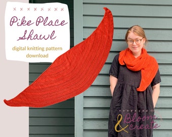 Pike Place Shawl // simple and easy knitted shawl pattern