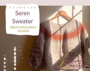 Seren Sweater // Colorwork Yoke Pullover // Fair Isle Knitting Pattern