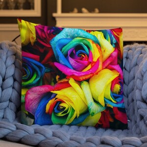 Floral designer pillow-accent throw pillow,Romantic gift,Flower lover,bedroom décor,housewarming gift,fine art print,modern art floor pillow